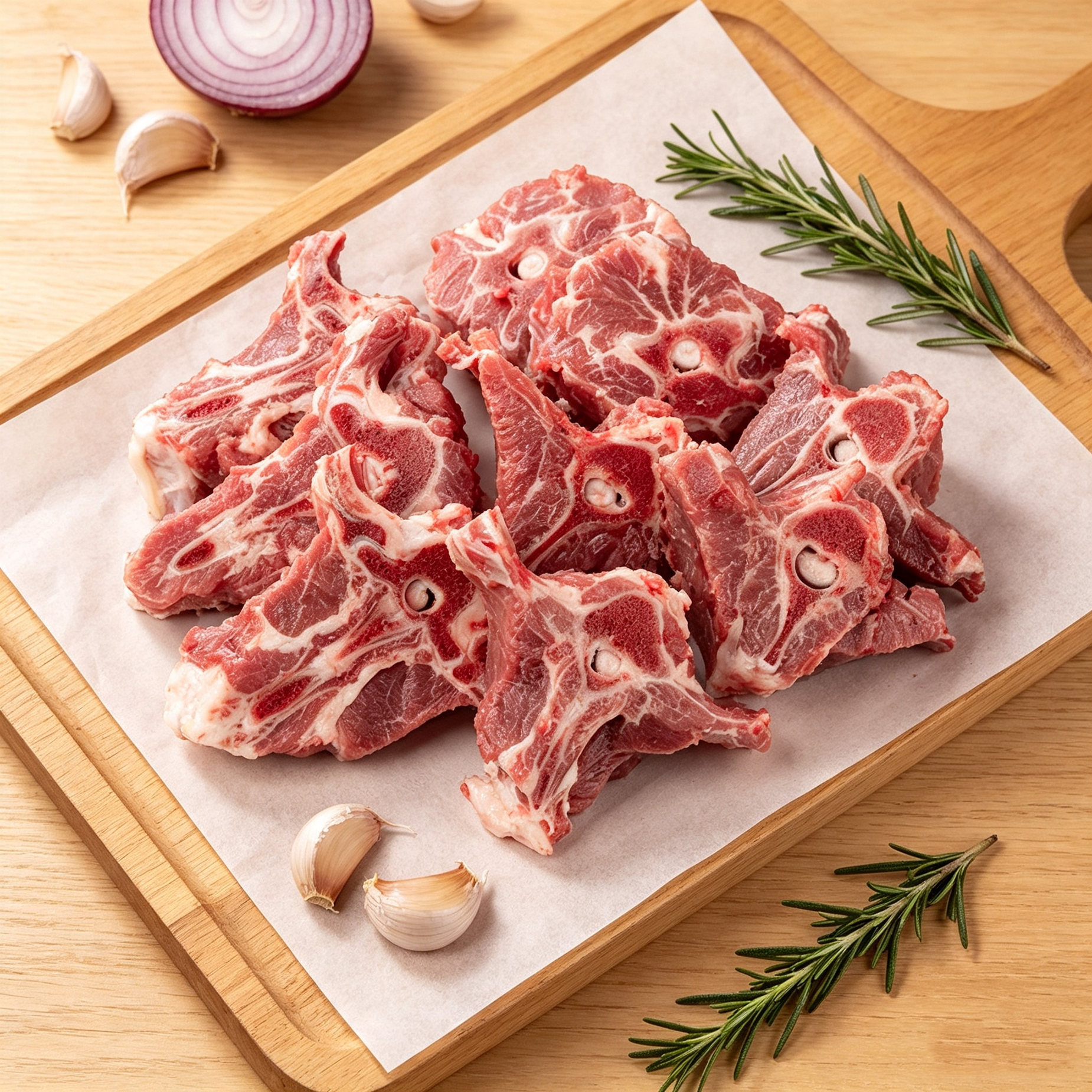 Raw Cut Lamb Spine Chunks